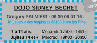 Horaires de cours au dojo Sydney Bechet